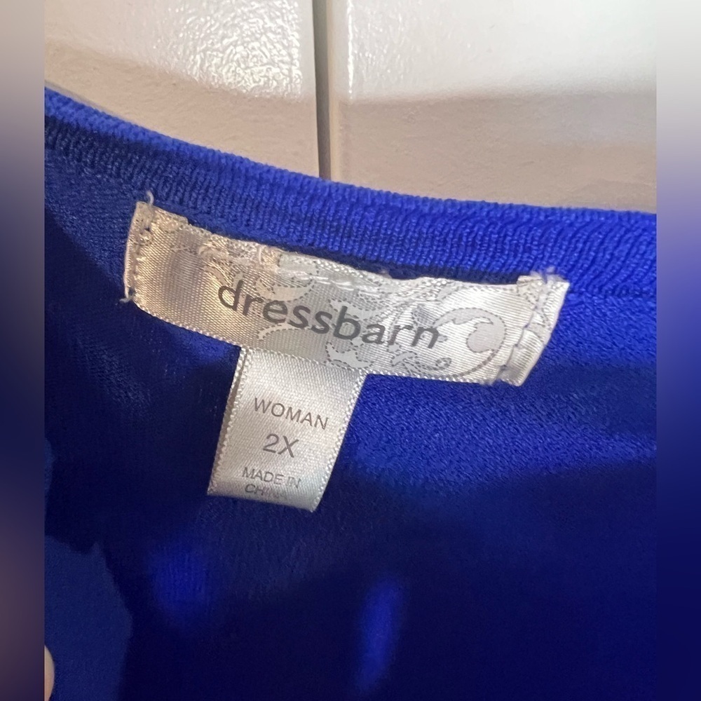 330 DRESSBARN Lightweight Button Down Cardigan sweater Royal Blue 2X - Picture 6 of 6